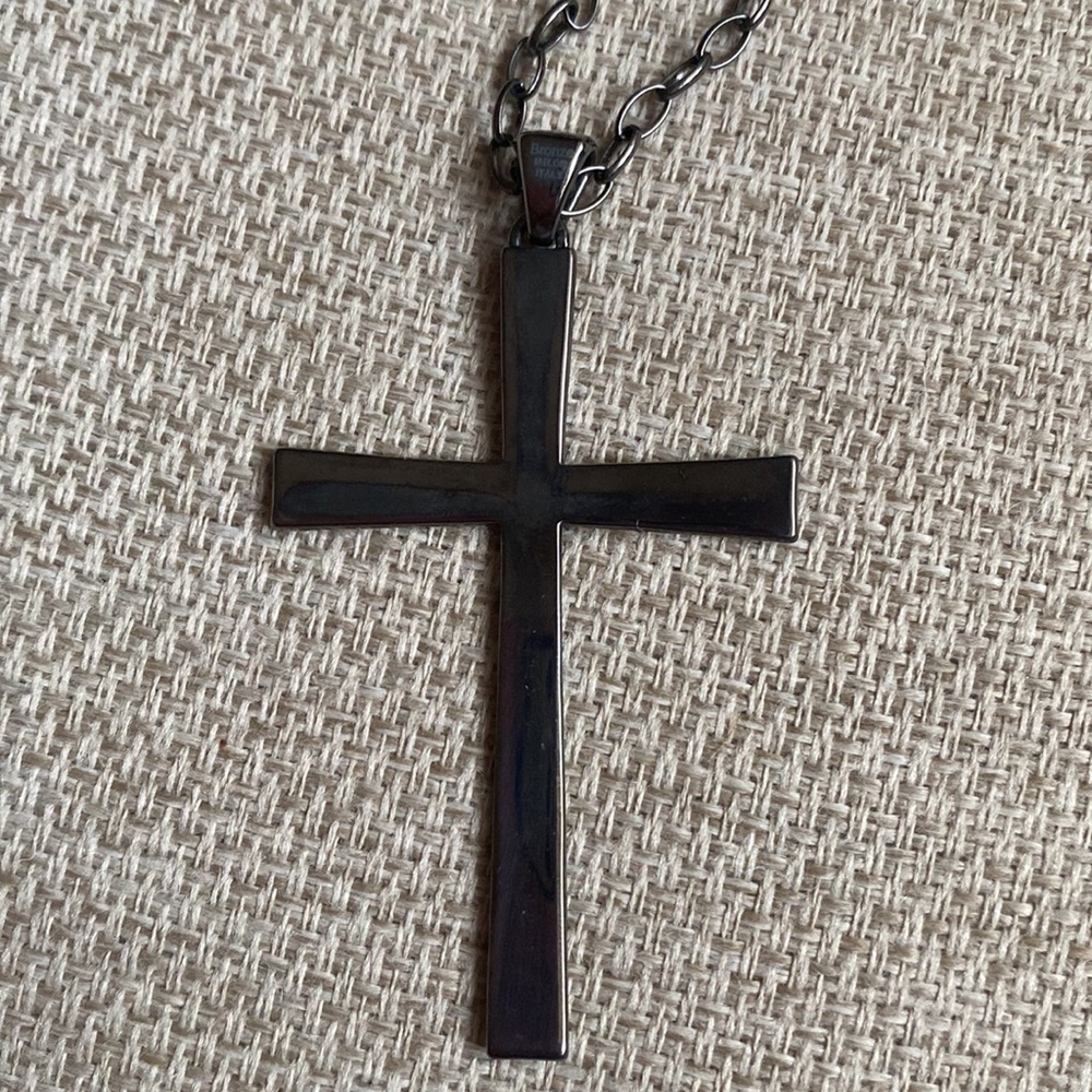 Milor Italy Black Oxygenized Cross 28” necklace